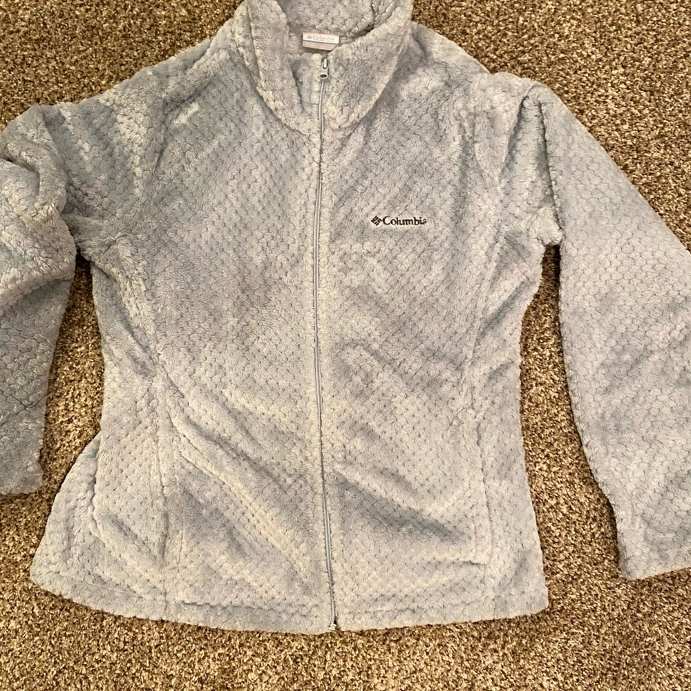 Columbia brand light blue zip up